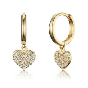 Heart Plain Huggy Baby Girls Hoop Earrings
